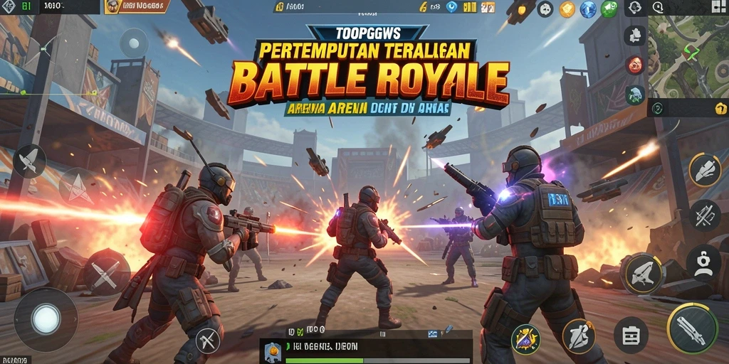 Gameplay seru TOOPGWS dalam aksi Battle Royale.