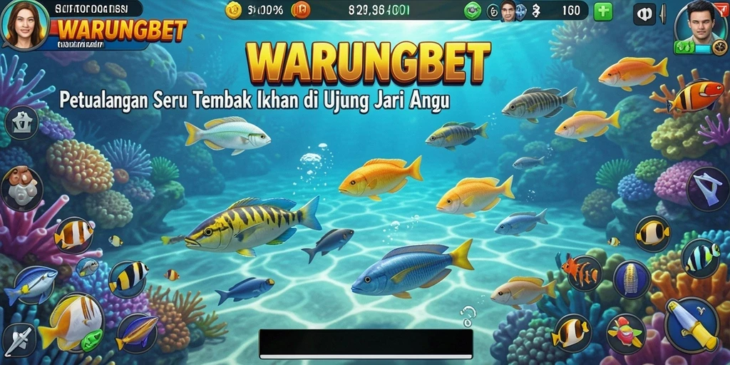 Tampilan gameplay seru dalam WARUNGBET saat menangkap ikan.