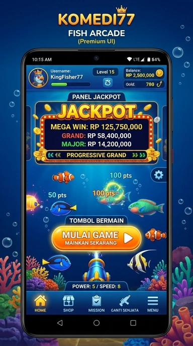 Menu kategori aplikasi di komedi77 yang informatif.